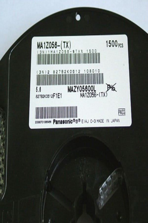 MA1Z056-(TX)-5.6V1W-SMA Z-Di,SMD,5.6V(5.2~6),1W,Size:SMA,T/R,REEL:1500x,Panasonic,JAPAN Diodes-Zener Zener-SMD